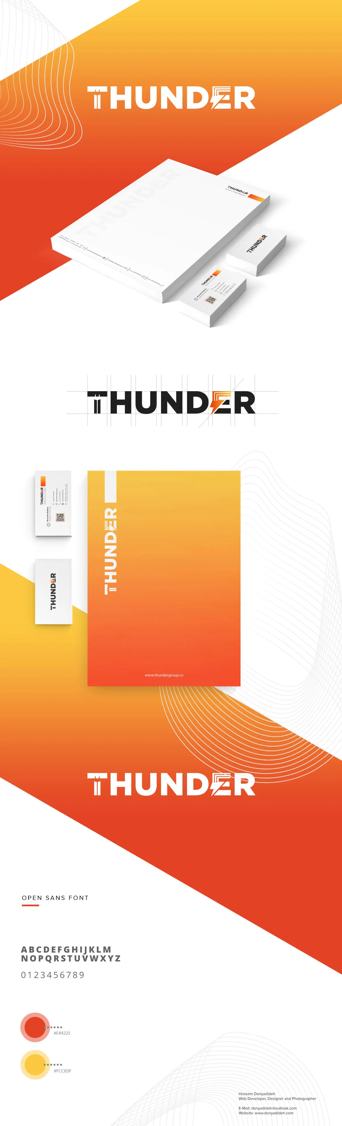 Thunder Electronic logo and office set design | Hossein Donyadideh