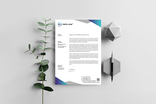 Logo and office set design for Tops Lane Company | Donyadideh Company