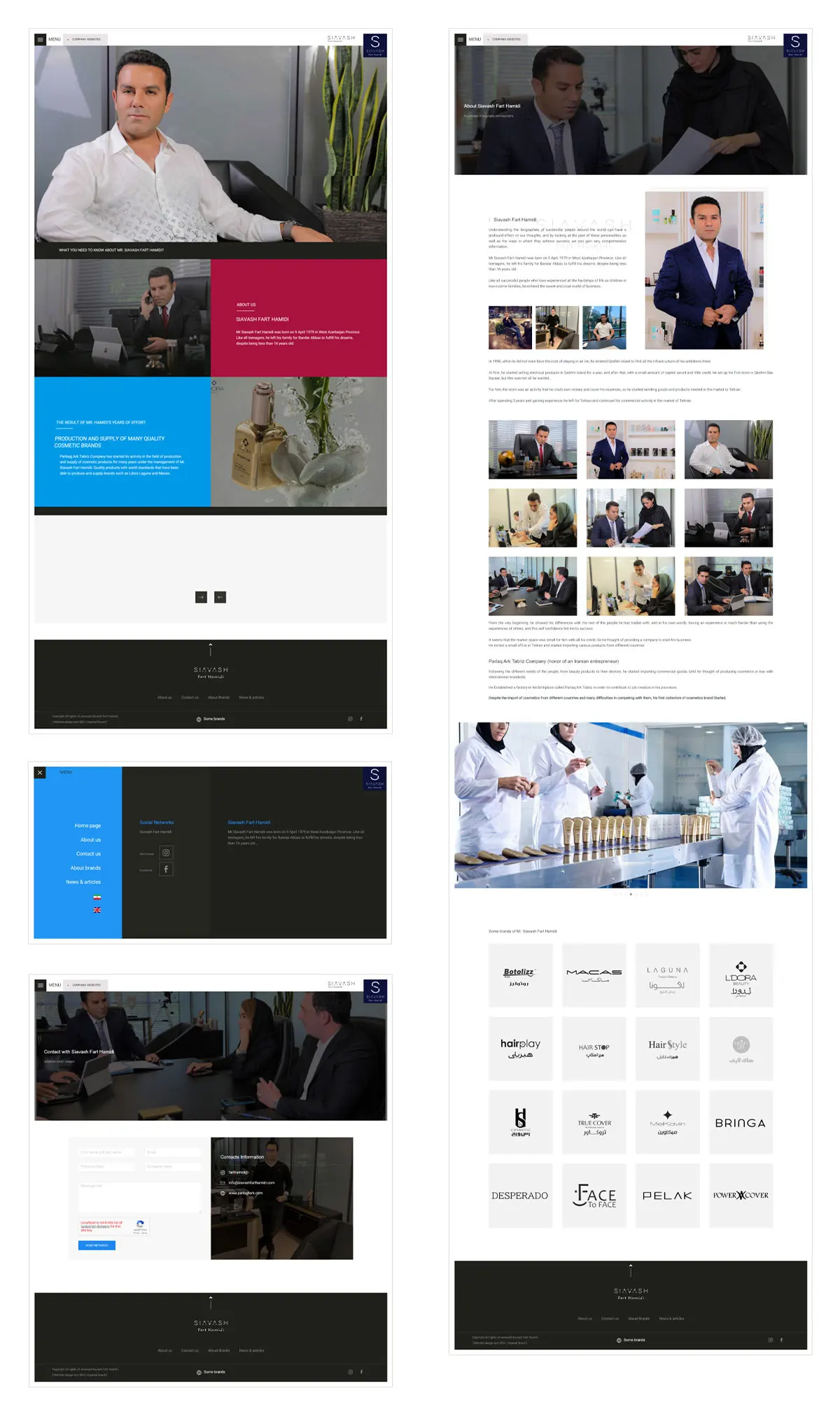 Siavash Fart Hamidi website development | Hossein Donyadideh