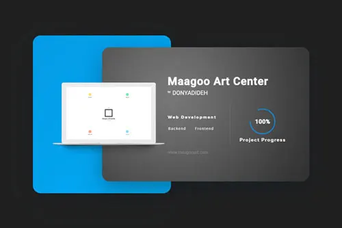 Maagoo Art Center website development | Hossein Donyadideh