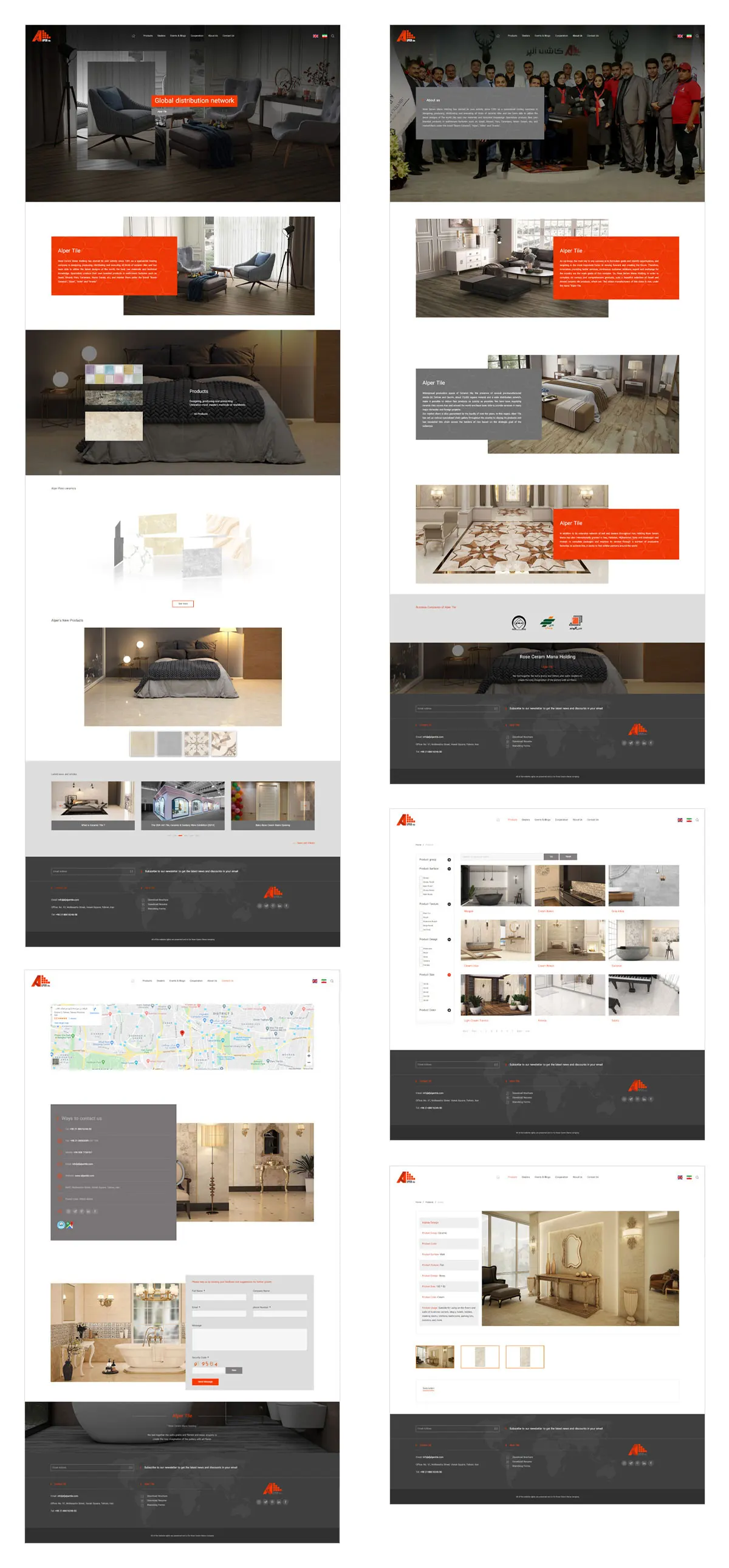 Alper Tile Company website development | Hossein Donyadideh