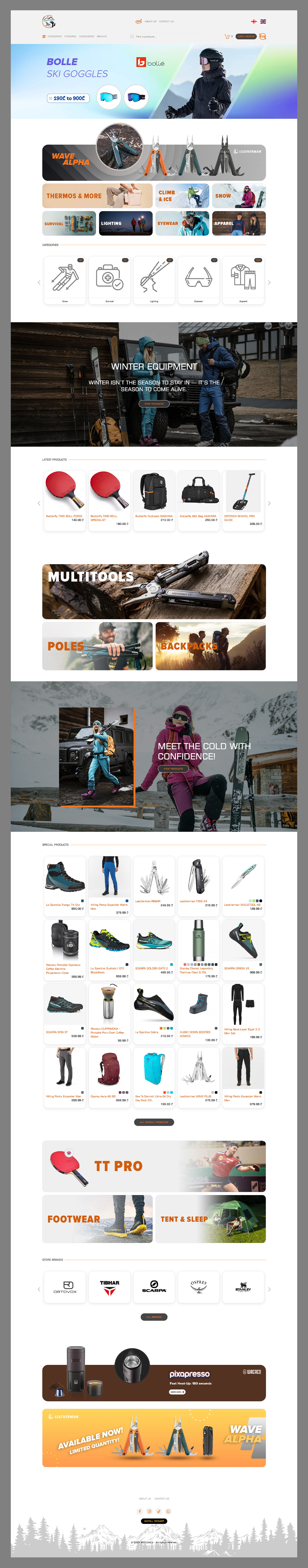 Online store programming and design for OutDoors.ge, Georgia | Hossein Donyadideh