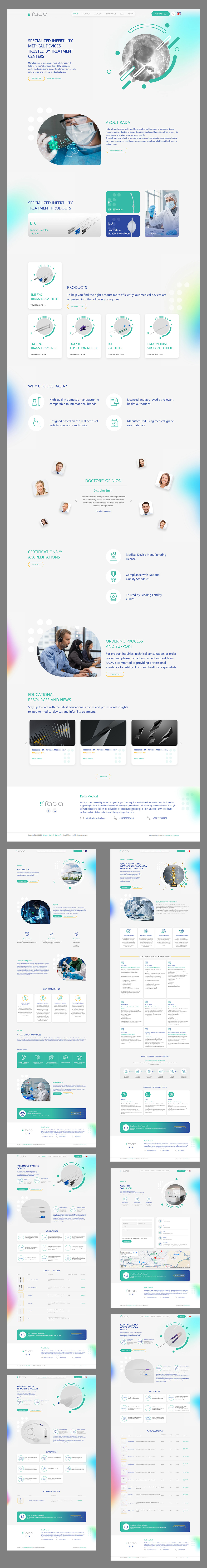 Website programming and design for Rada Medical by Donyadideh Company