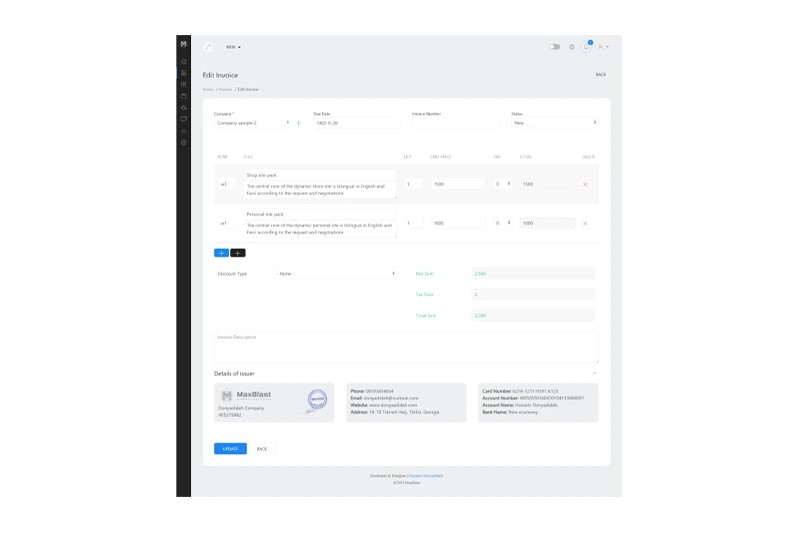 MaxInvoice | Hossein Donyadideh