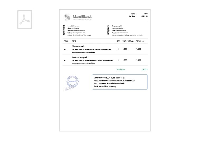 MaxInvoice | Hossein Donyadideh