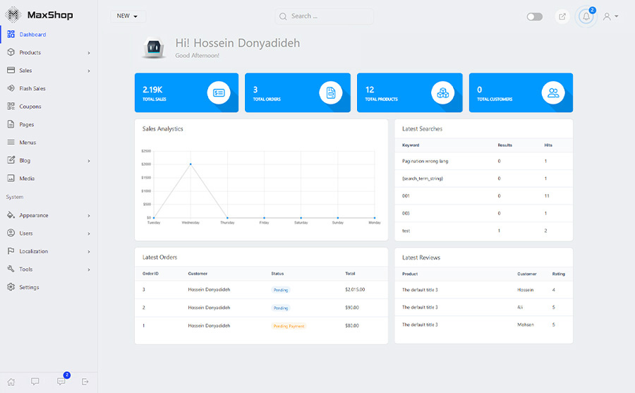 MaxShop | Hossein Donyadideh